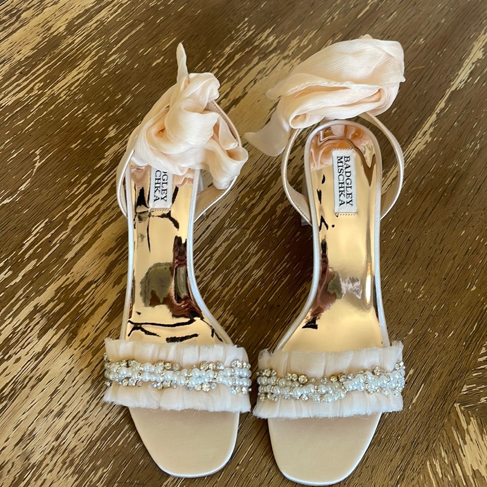 Badgley Mischka Women's Tana Heeled Sandal, size 9.5, new, nude color